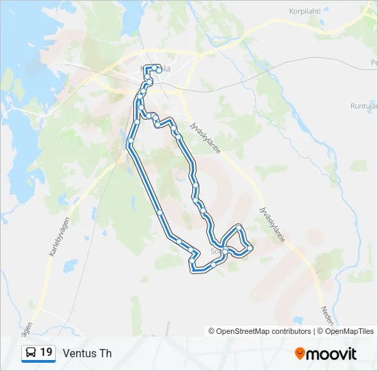 19 Bus Line Map