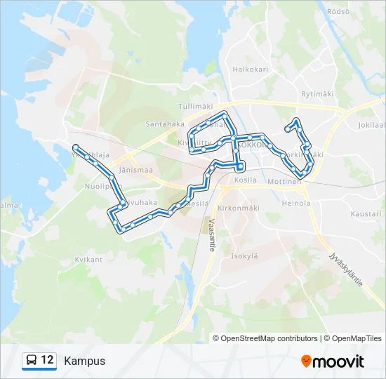 12 Bus Line Map