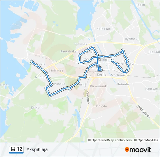 12 Bus Line Map