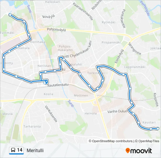 14 Bus Line Map