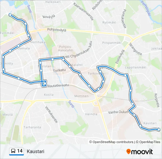 14 Bus Line Map