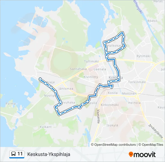 11 Bus Line Map