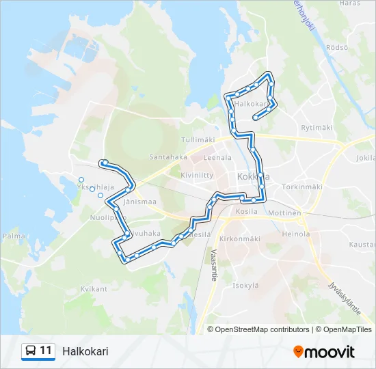 11 Bus Line Map