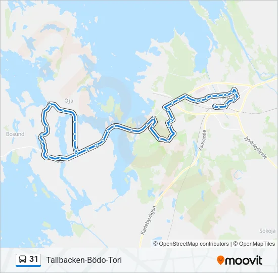 31 Bus Line Map
