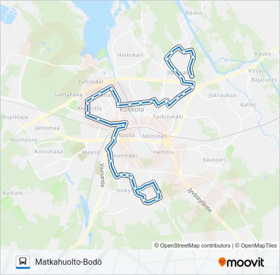 RYTIMÄKI-TORI-ISOKYLÄ Bus Line Map