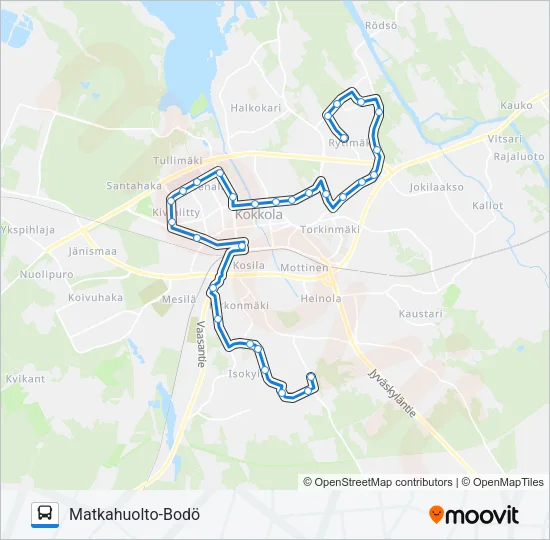 RYTIMÄKI-TORI-ISOKYLÄ Bus Line Map