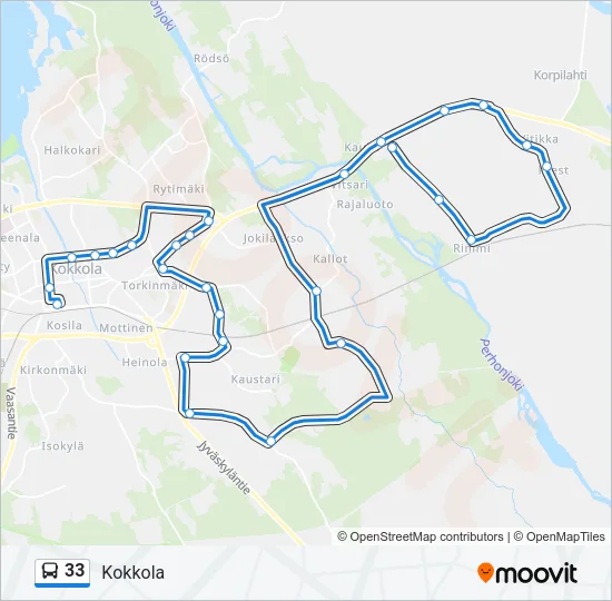 33 Bus Line Map