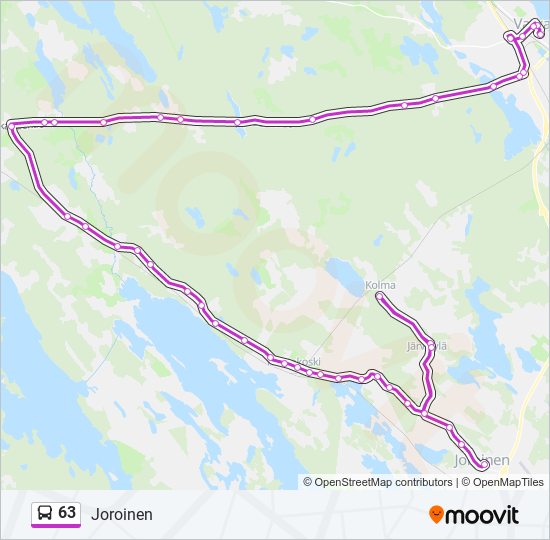 63 bus Line Map