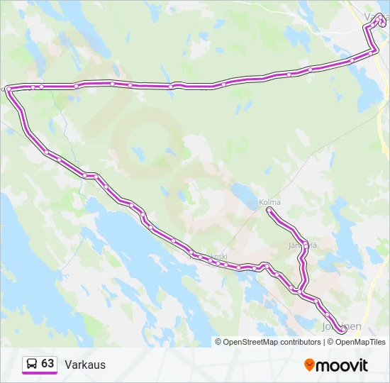 63 Bus Line Map