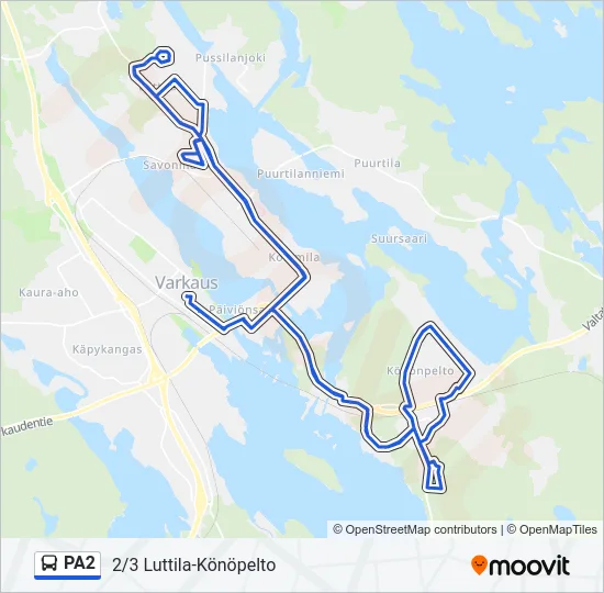 PA2 Bus Line Map