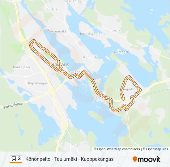 3 Bus Line Map