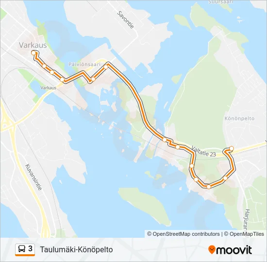 3 Bus Line Map