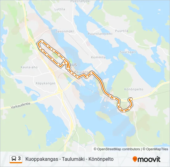 3 Bus Line Map