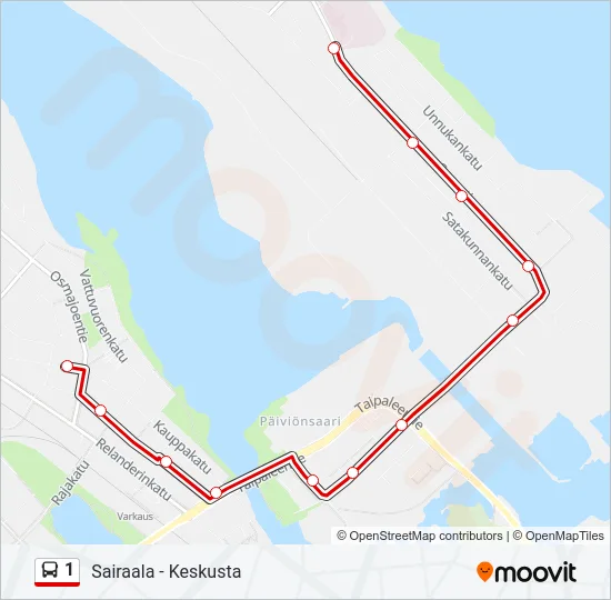 1 Bus Line Map