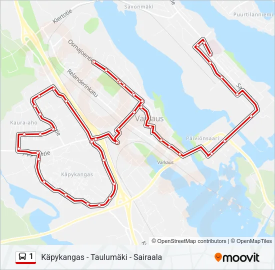 1 Bus Line Map
