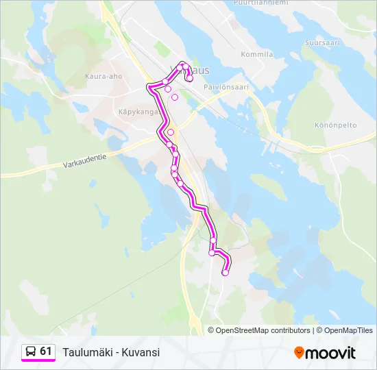 61 Bus Line Map