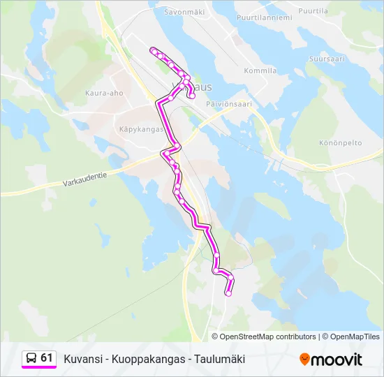 61 Bus Line Map