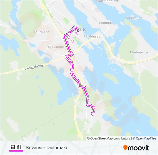 61 Bus Line Map
