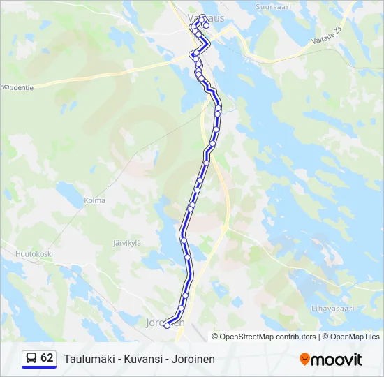 62 Bus Line Map