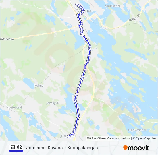62 Bus Line Map