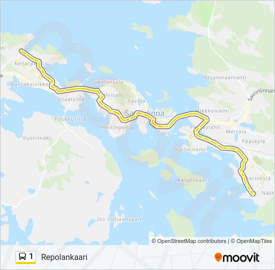 1 Bus Line Map