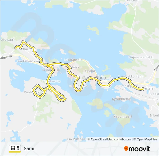 5 Bus Line Map