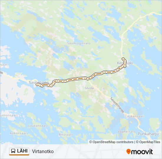 LÄHI bussi -linjakartta