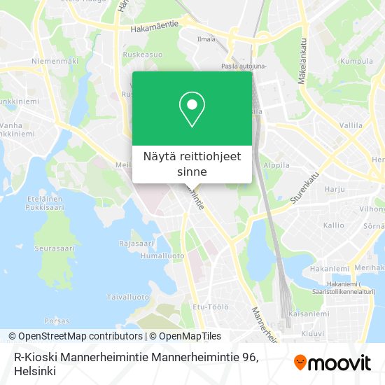R-Kioski Mannerheimintie Mannerheimintie 96 kartta