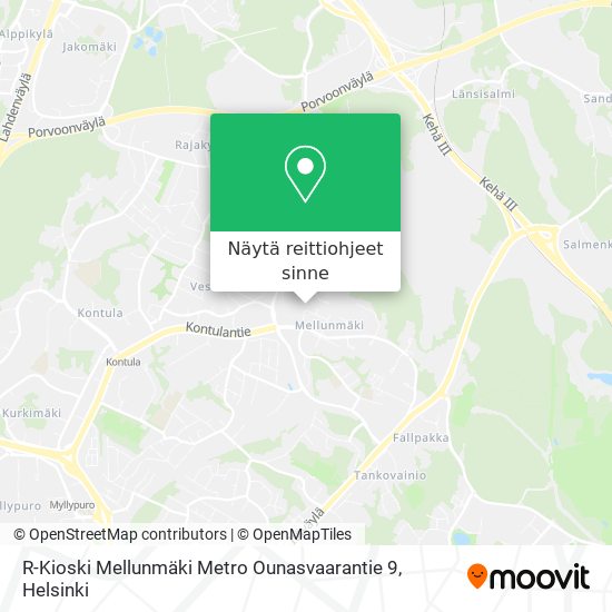 R-Kioski Mellunmäki Metro Ounasvaarantie 9 kartta
