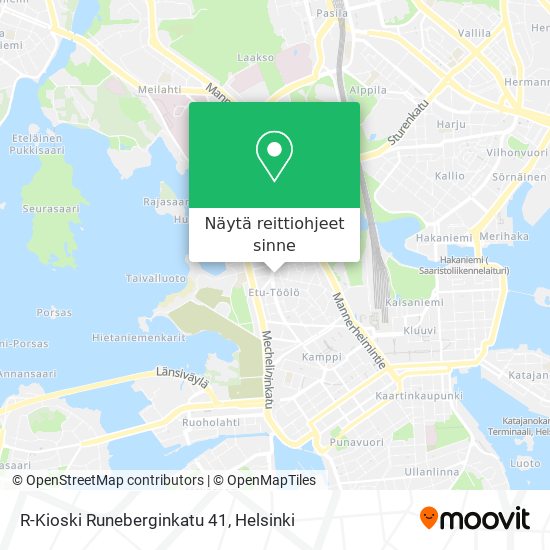 R-Kioski Runeberginkatu 41 kartta