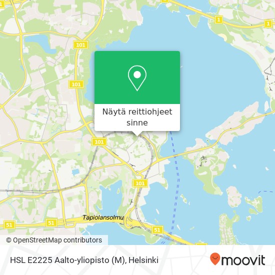 HSL E2225 Aalto-yliopisto (M) kartta