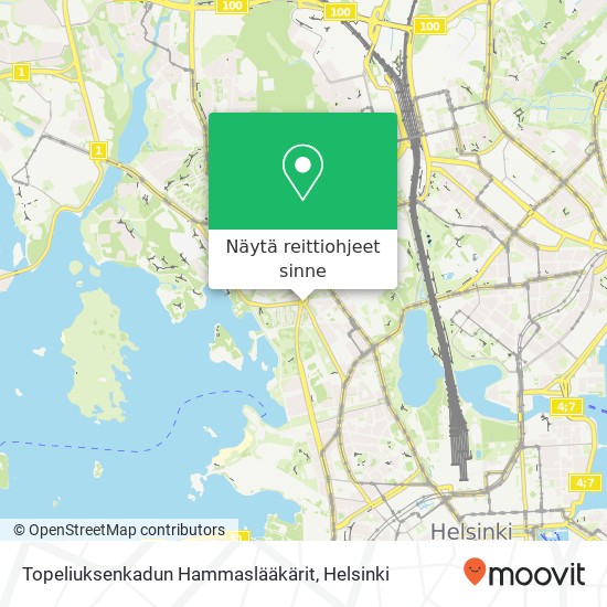 Topeliuksenkadun Hammaslääkärit kartta