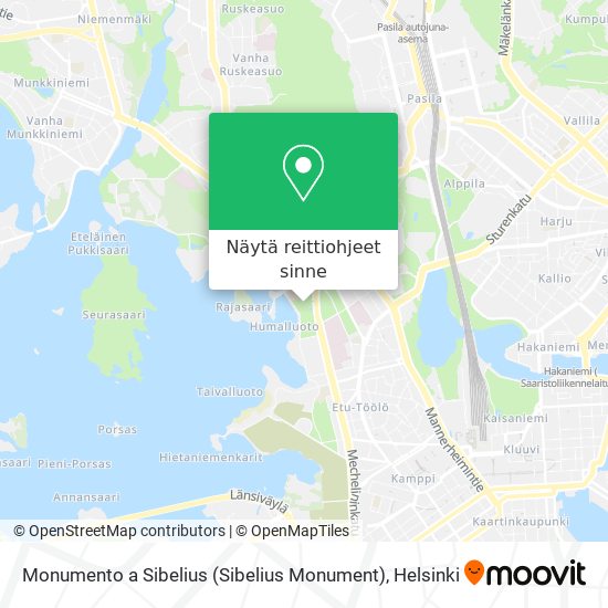 Monumento a Sibelius (Sibelius Monument) kartta