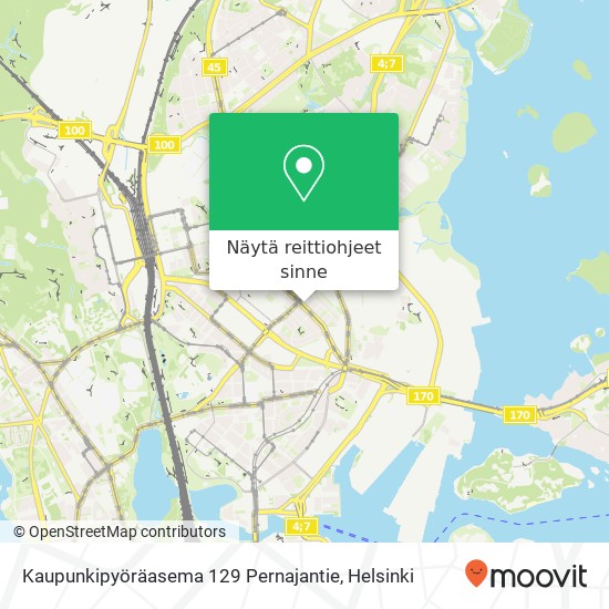 Kaupunkipyöräasema 129 Pernajantie kartta