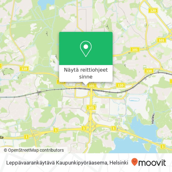 Leppävaarankäytävä Kaupunkipyöräasema kartta