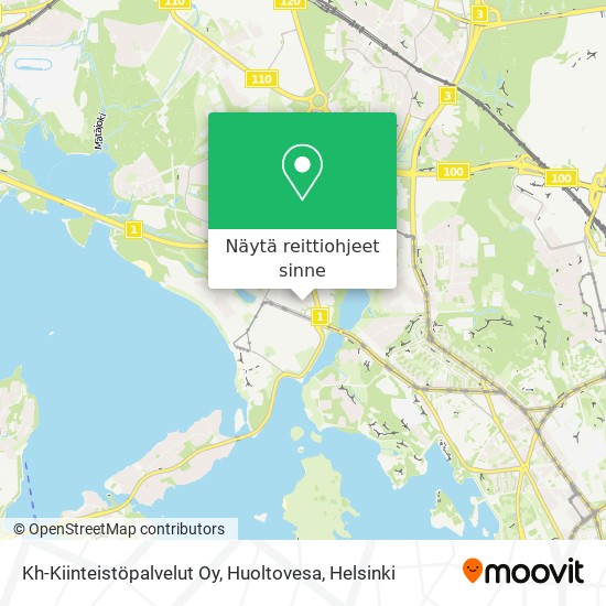 Kh-Kiinteistöpalvelut Oy, Huoltovesa kartta