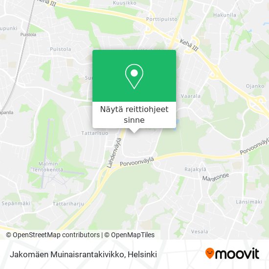 Jakomäen Muinaisrantakivikko kartta