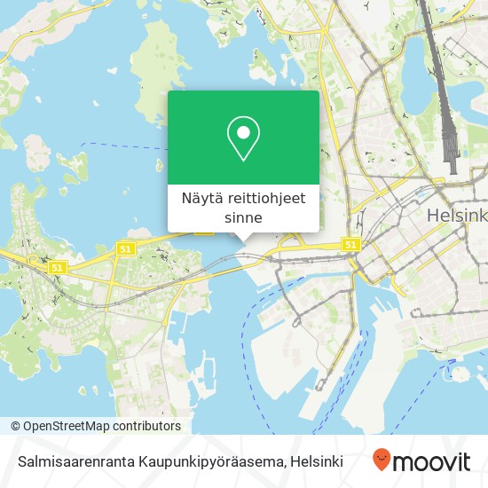 Salmisaarenranta Kaupunkipyöräasema kartta