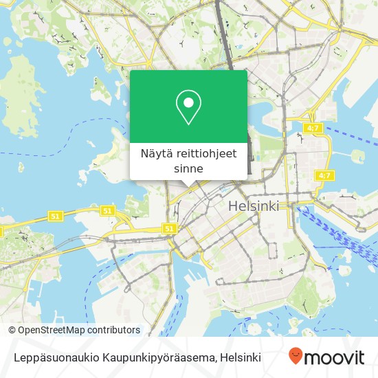 Leppäsuonaukio Kaupunkipyöräasema kartta