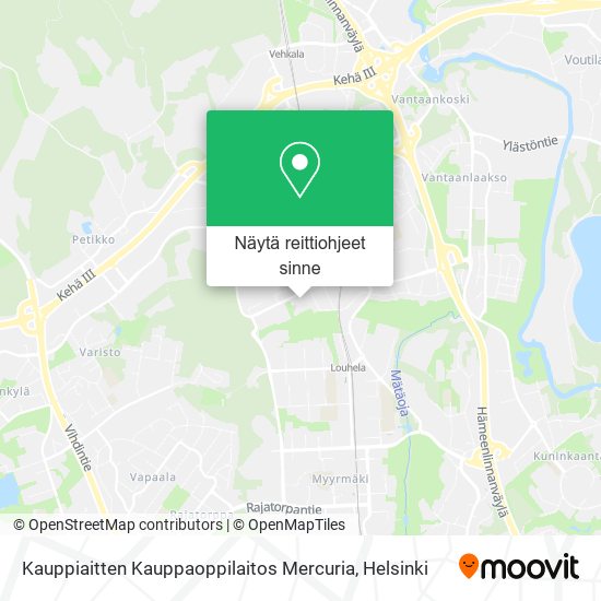 Kauppiaitten Kauppaoppilaitos Mercuria kartta