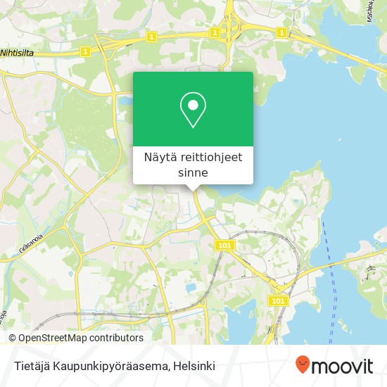 Tietäjä Kaupunkipyöräasema kartta