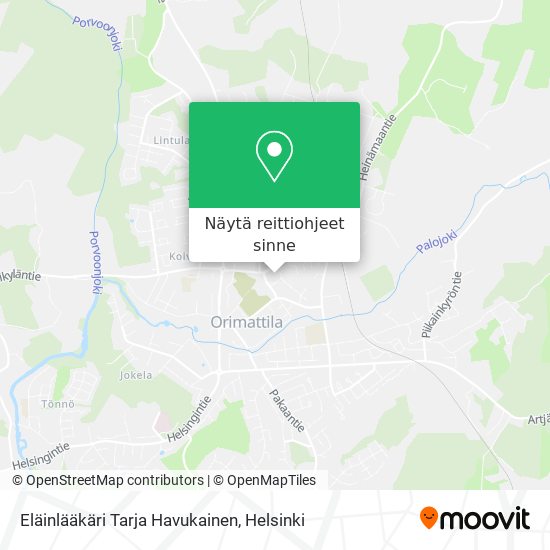 Eläinlääkäri Tarja Havukainen kartta