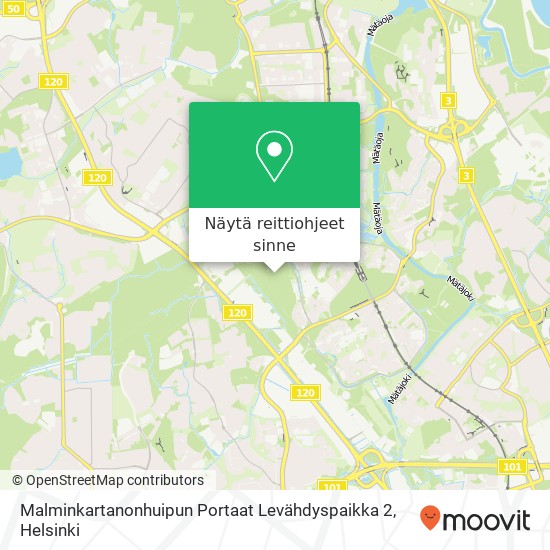 Malminkartanonhuipun Portaat Levähdyspaikka 2 kartta