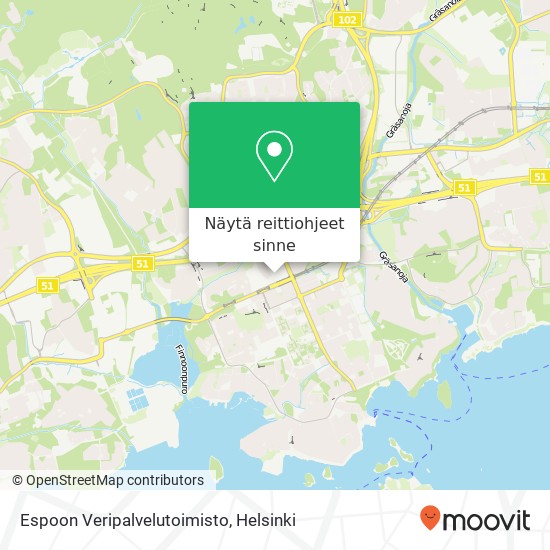 Espoon Veripalvelutoimisto kartta