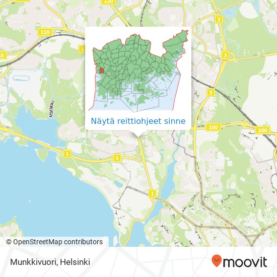 Munkkivuori kartta