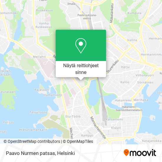 Paavo Nurmen patsas kartta