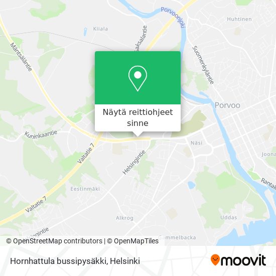 Hornhattula bussipysäkki kartta