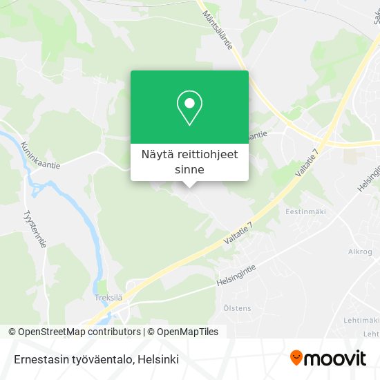 Ernestasin työväentalo kartta