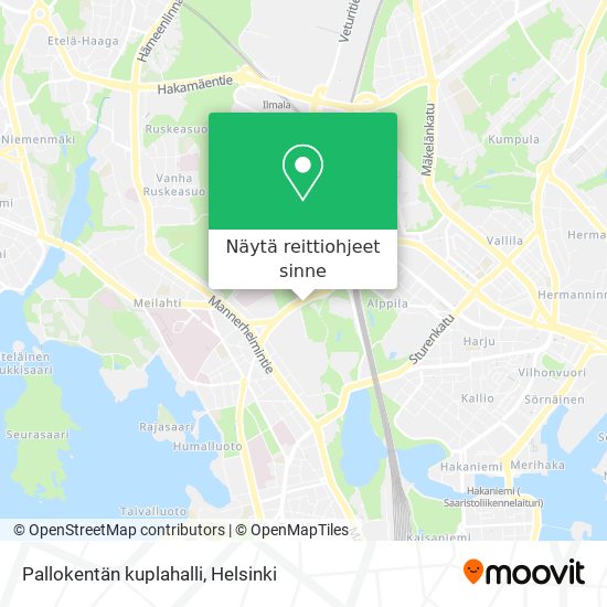 Pallokentän kuplahalli kartta
