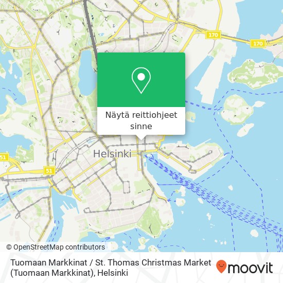 Tuomaan Markkinat / St. Thomas Christmas Market kartta